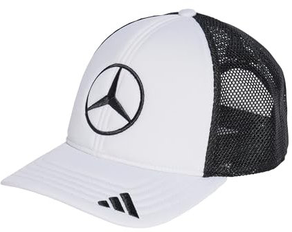 Adidas Unisex Mercedes - AMG Petronas Formula ONE Team Snapback Star Trucker Cap, White/Black, S