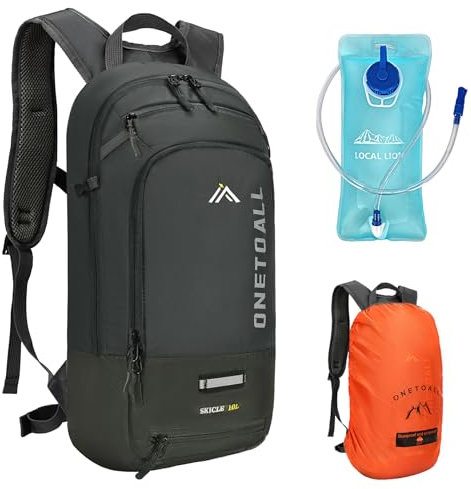 ONETOALL Fahrradrucksack Klein 10L mit Regenschutz und Helmnetz, MTB Rucksack für Damen und Herren, Kleiner Wanderrucksack Wasserdicht zum Radfahrren Wandern Tagestour Outdoorsports