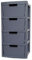 ALEEZ - Large Plastic Drawer Storage Unit - Rattan Effect 4 Drawer Cabinet - Multipurpose Storage Organiser - Office, Tabletop Desktop Drawer - Bedroom Chest Drawer Unit - (Grey, 4 Drawer)
