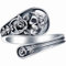 Dishowme Schädel Skelett Ring Sensenmann Kreuz Knöchel Ring Rose Blume Punk Fingerzinken Ring Verstellbarer Schmuck für Frauen Männer (Silber A)