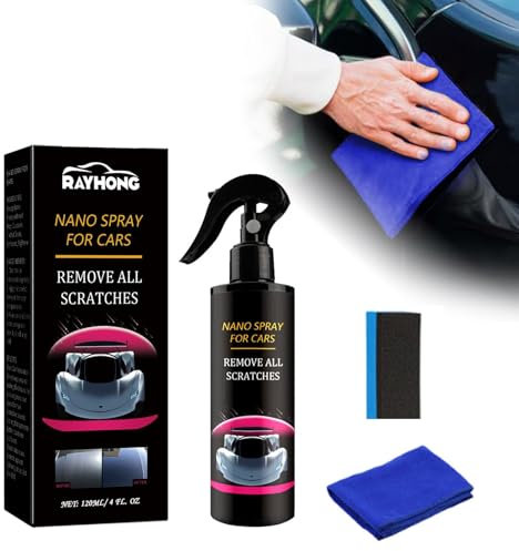 Auto Kunststoff Kratzer Entfernen, 3 In 1 Auto Kratzer Entferner High Protection Fast Car Coating Spray, Car Nano Kratzer Spray, Auto Politur Set für Schutz, Kratzer zu entfernen