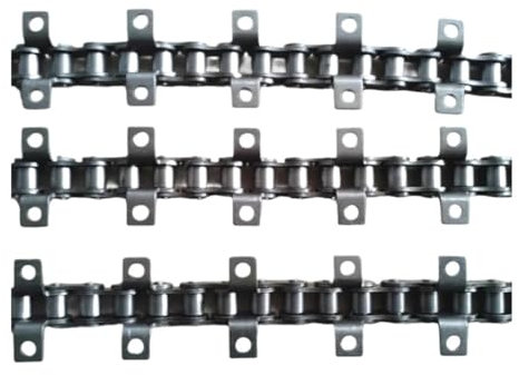 WUWMTUTCK 1,5 m Industrielle Förderketten 40B beidseitig perforiert, Teilung 12,7, beidseitig gekrümmte Plattenkette, Kettenzubehör, 08B-1 Kette