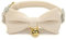YUDOTE Ultra-weiches Halsband aus Natürlichem Baumwollcord für Katzen mit Empfindlicher Haut, Leichtes Kätzchenhalsband mit Schnellverschluss und Abnehmbarer Schleife, Weiß 1er Pack