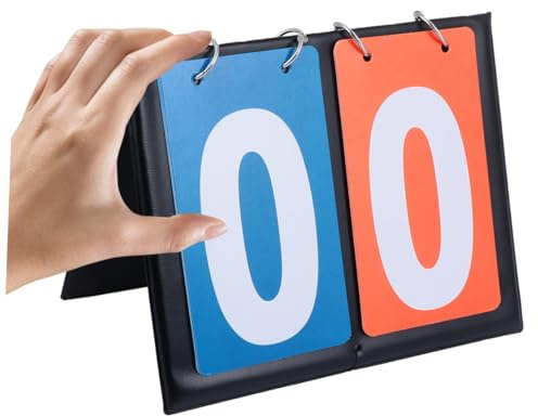BESPORTBLE Basketball Score Board 2-Digit Score Flipper Portable Match Scoreboard for Basketball Table Tennis Volleyball and Swimming Easy-Read Flip Numbers 7.95 X 6.69 X 0.59in