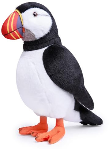 lilizzhoumax Papageientaucher plüschtier 27cm/10zoll Simuliertes Tier Kawaii stofftier Kuscheltier Puffin Plüsch Realistische Vogel-Plüsch Spielzeug für Wilde Tiere Geschenk für Kinder pelziges