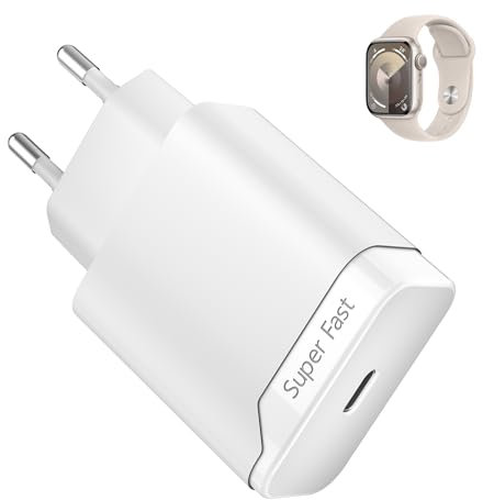Ladegerät Stecker für iWatch, für Apple Watch Ladekabel Netzteil Adapter USB kompatibel mit AppleWatch SE 10 Ultra 2 9 8 7 6 5 4 3, 25W Watch Lade PD 3,0 Schnellladenetzteil