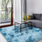 SOANNY Hochflor Wohnzimmer Teppich, Waschbar Anti-Rutsch & Flauschig, Tie-Dye Langflor Shaggy Teppiche für Schlafzimmer & Kinderzimmer, Bettvorleger Matte, 140 x 200 cm, Dunkelblau