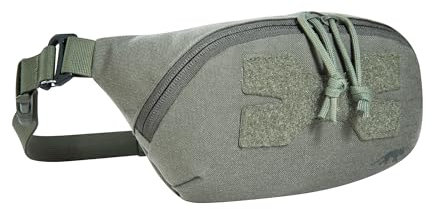 Tasmanian Tiger TT Hip Pouch IRR leichte, Taktische Hüft-Tasche mit Netz-Fächern und abnehmbarem Bauch-Gurt in Molle einhängbar, kompakt faltbar; Steingrau-Oliv IRR