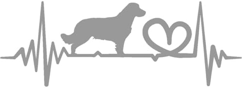 Samunshi® Herzschlag mit Golden Retriever Heartbeat EKG Hunde Aufkleber für Auto Motorrad Helm Fahrrrad Laptop Autoaufkleber Sticker 20 x 7cm grau