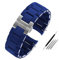 BPBZUTUMDZ Bracelet de montre en acier inoxydable enduit de Silicone, 20mm 23mm, noir et blanc, for hommes et femmes, adapté for Armani AR5890/5891/5906/5921(Blue silver,23mm)
