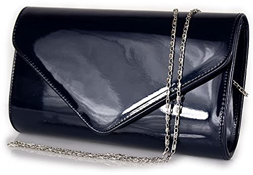 Emila Pochette vernice blu lucida elegante cerimonia da donna ragazza signora borsa a mano piccola clutch bag borsetta sera giorno matrimonio comunione Blu primavera estate 2026