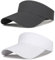 FOUNSHO 2PCS Cappello con Visiera da Uomo Donna, Regolabile Visiera da Sole Mesh, Protezione Solare UV Berretto da Tennis da Golf Visor Sportive Corsa Cappello per Estivo (IT, Testo, M, L, 3PCS)