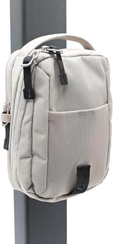 ipow Magnetische Sporttasche Flaschenhalter mit Handyfach & Schultergurt für Damen Herren, Tragbare Wasserflasche Halterung für Fitness, Reisen, Arbeit, Training - Beige