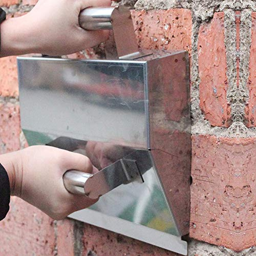 Paleta de enlucido de acero inoxidable, versátil y de esquina para enyesado eficiente a mano, diseño de doble mango para y acabado profesional de azulejos y decoración