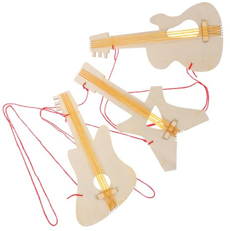 Warmhm 3 Pezzi Chitarra in Legno Supporto Per Chitarra Kit Fai Da Te Per Chitarra Accessori Per Chitarra Ritagli Di Artigianato Fai Da Te Chitarra Per Chitarra Finta Di Legno