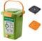 perfk Poubelle à Compost de Cuisine, Bac à Compost Scellé, Poubelle et Poignée, Conteneur de Compostage Portable, Boîte à Compost pour Jardin, Cour, Cuisine Extérieure, 15l