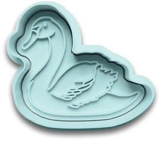 Schwan Keksausstecher – Ausstechform gedruckt aus PLA – Zweiteilig mit Stempel und Rand – Backform für Plätzchen, Fondant & Bastelprojekte – Geschenkidee für Tierfreunde, Kinder & Hobbybäcker