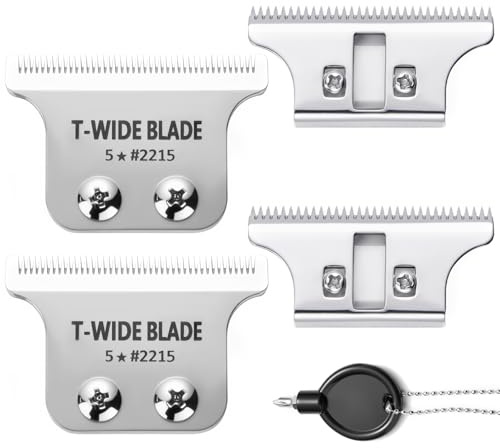 Ersatz-T-Wide-Klingen kompatibel mit Wahl 5-Star Detailer Haarschneidern – 0,4 mm, Zero-Gap (Silber – 2er-Pack)