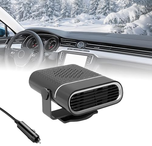 Tccydm Auto Heizung, 150 W, 12v Tragbare Autoheizung, 360° Drehbar Standheizung Auto, Heizlüfter Auto, 2-in-1-Multifunktionauto Heizung, Auftauen und Entnebeln, für Wohnmobil Camper LKW PKW 12 v