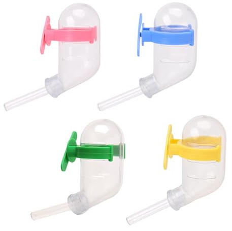 JECOMPRIS Abreuvoir pour Hamster Anti-Fuite 60 ML, Gamelle d'eau Silencieuse en Plastique, Lot de 4 Modèles Assortis, Accessoire Pratique pour Cage et Couleur Aléatoire Plusieurs Styles