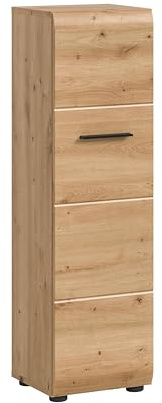 furnling Badkommode Ivy, Artisan Oak, 1 Tür, 4 Fächer, Badschrank mit 3 verstellbaren Einlegeböden, Front mit Rillenfräsung, Höhe 106 cm