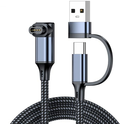 Compatible for Garmin Watch Charger Cable，2-in-1 USB-C Charger Cable for Garmin Watch 1.2M, USB Charging Power Cord Compatible with Garmin Fenix 6/6X Pro Solar/6s Pro etc.- Grey