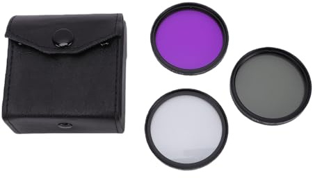 Denash Kit de Filtre D'objectif D'appareil Photo 49mm UV CPL, Cadre en Alliage D'aluminium 3 en 1 avec Verre Optique pour la Photographie D'appareils Photo sans Miroir