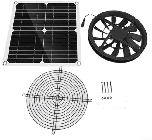 Solar Panel Fan Kit, Solar Powered Fan 12V 12W, 3200 RPM Ventilation Exhaust Fan with Weatherproof Motor and Metal Mesh for Chicken Greenhouse Shed House Cooling
