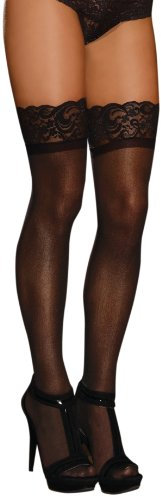 Dreamgirl 0002X Strümpfe Black Diamond mit Spitzenabschluss, black(8000), Gr. Queen