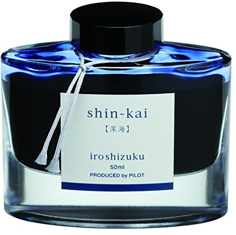 PILOT Iroshizuku Fountain Pen Ink – 50 ml Bottle – Shin-kai Deep Sea Blue (Blue Gray) (japan import) (INK-50-SNK)