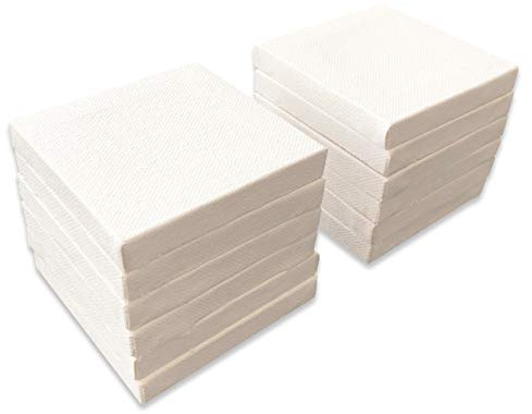 LWR CRAFTS Mini Stretched Canvas 3 X 3 7.5cm x 7.5cm Pack of 12