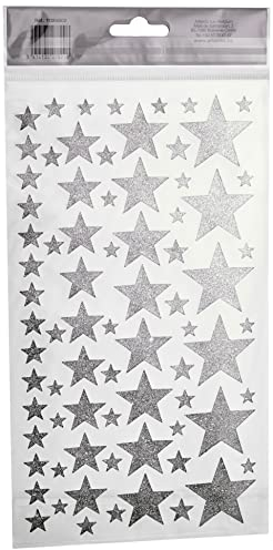 Artemio 11004502 - Adhesivo decorativo para estrellas, papel, plata, 14 x 25 cm