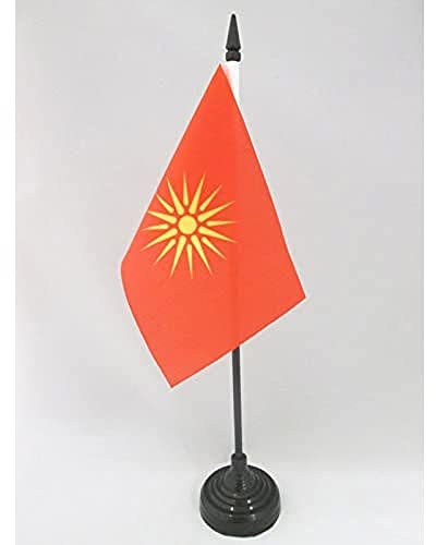 AZ FLAG - Tischflagge Mazedonien Alt - 15x10 cm - Makedonische Tischfahne 10 x 15 Cm - Flaggen