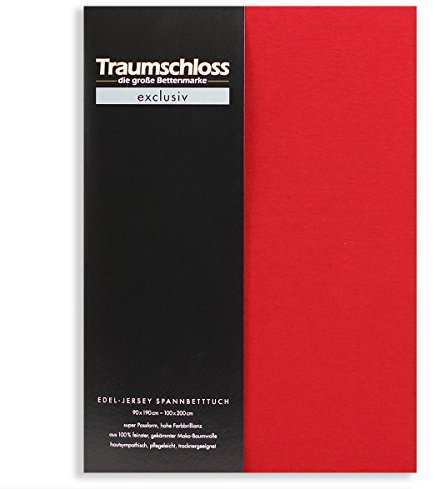Traumschloss Spannbetttuch »Exclusiv« 100% Mako-Baumwolle | Edel-Jersey | hohe Farbbrillanz | Rubin | 90-100x200cm