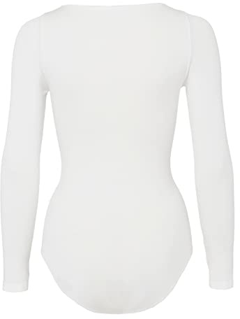 FALKE Damen Body Fine Cotton Crew Neck W BO Baumwolle Langarmbody 1 Stück, Weiß Ivory 2179, S 36-38