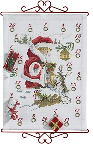 Eva Rosenstand Wandbehang Kreuzstich Set Adventskalender, Junge mit Hund Zählmuster