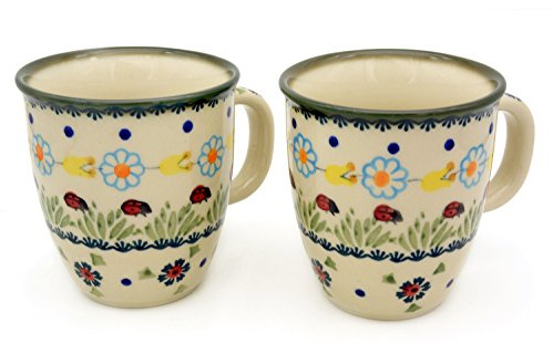 Bunzlauer Becher-Set aus 2 Bechern Mars 260 ml (Dekor Marienkäfer)