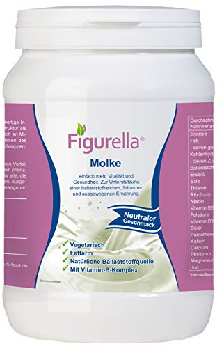 Abnehmen mit Molke | 750 g fettarmes Süßmolkenpulver für Diät, Trennkost, Fastenkur, Badezusatz | Der Vital-Shake und Wellnessdrink | Figurella Molke (Neutral 750 g)