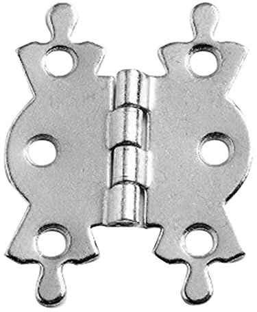 Merriway BH06196 (4 Pcs) Butterfly Hinge Chrome Plated 40mm - Pack of 4 Pieces, Silver Tone