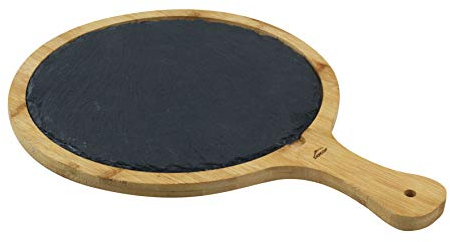 Lacor Tablett, Tafel & Bambus Rund dunkelgrau