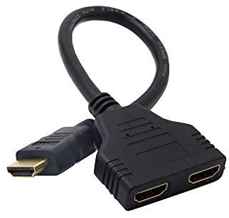 Câble HDMI de 1 à 2 Divisé Adaptateur Double Signal Convert Câble pour vidéo TV HDTV pour PS3, PS4, HDTV, Lecteur DVD et Moniteur LCD et Vidéoprojecteur (Noir)