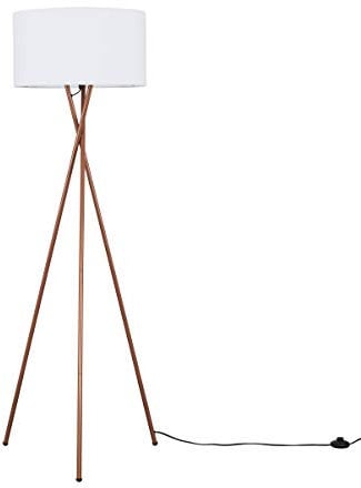 MiniSun | Modern Copper Metal Floor Lamp with a White Shade | Floor Lamps & Torchieres, Home Décor & Improvement Essential | Includes 6W LED Bulb [3000K Warm White]