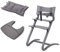 Leander Stuhl grau lackiert - Hochstuhl - Kinderstuhl - Erwachsenenstuhl mit Babybügel + Tablett grau + Kissen cool grey