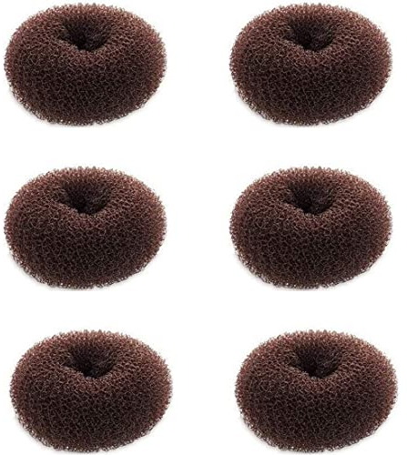 Sunnysam Extra kleiner Haarknotenformer für Kinder, 6 Stück, Chignon-Haar-Donut-Socken, Dutt-Form für Mädchen, Mini-Donut-Former für kurzes und dünnes Haar (kleine Größe 6,1 cm, Dunkelbraun)