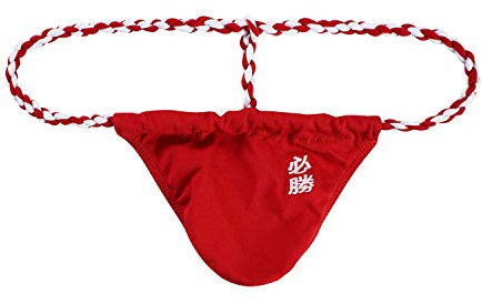 Newsywell Hommes String en Coton Bikinis Micro Tanga Taille Basse Élastique Pouch Briefs Underwear Rouge Moyen