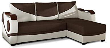 All4All Ecksofa Punto Universal Polstersofa Sofa Couch Schlaffunktion Bettkasten Bett Wohnlandschaft 23 (Sawana26+Soft33)