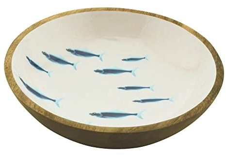 Sea-Club Schale - Fische, Mango-Holz emailliert, ø 30cm, H: 7,5cm