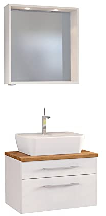 Dasa Waschbeckenunterschrank und Spiegel, 60 cm, Weiß