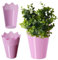 KADAX Pot de Fleurs en Dentelle en Plastique 9 Couleurs avec Motif Dentelle - Protection pour Pot de Fleurs - pour Bureau, Pot de Jardin, jardinière, Pot de Fleurs (ø 12 cm, Hauteur Rose, Rose)