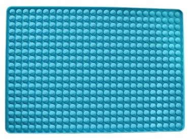 LONGFITE Silikon-Backmatte, Backformen, Hundefutterform, 468 Mulden, Mini-runde Silikonform, Halbkugel-Silikonmatte mit Noppen, Backmatte für Hundekekse und Hundeleckerli (blau)